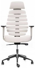 kancelářská židle FISH BONES PDH šedý plast,  smetanová 26-61, 3D područky